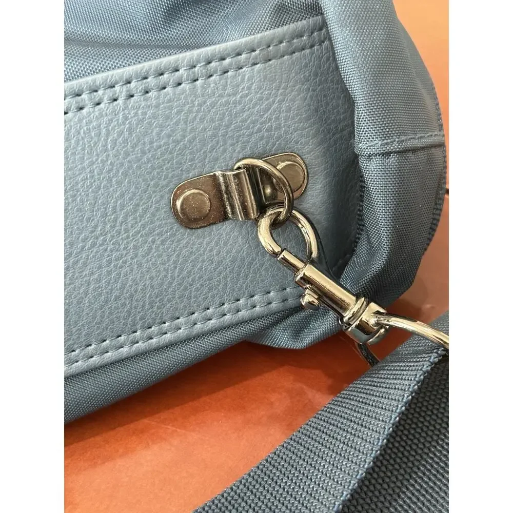 Vintage American Tourister Blue Nylon & Leather Garment Bag Travel Compact